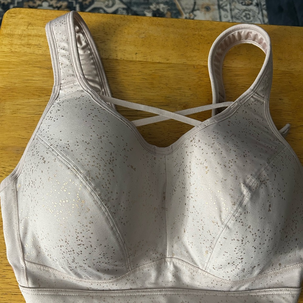 Cacique Cream and Gold Speckled Bra
